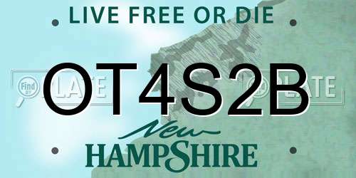 OT4S2B New Hampshire License Plate