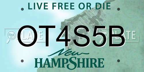 OT4S5B New Hampshire License Plate