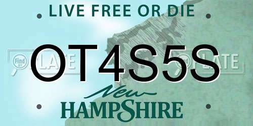 OT4S5S New Hampshire License Plate
