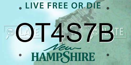 OT4S7B New Hampshire License Plate