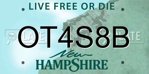 OT4S8B New Hampshire License Plate