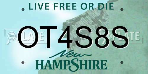 OT4S8S New Hampshire License Plate