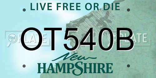 OT540B New Hampshire License Plate