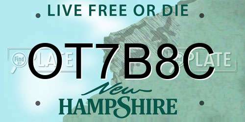 OT7B8C New Hampshire License Plate