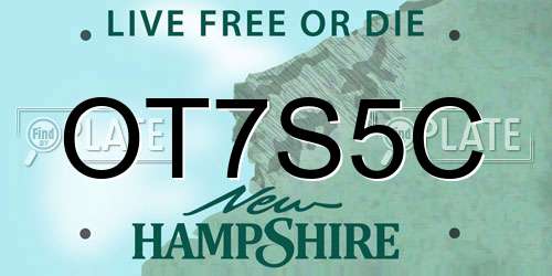 OT7S5C New Hampshire License Plate