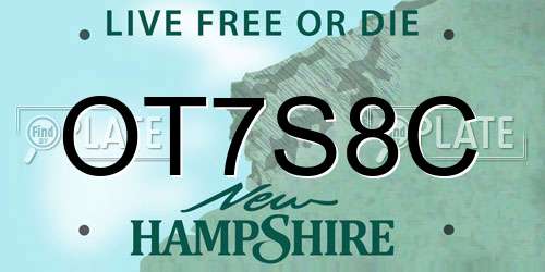 OT7S8C New Hampshire License Plate