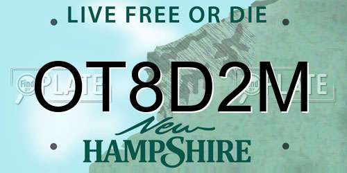 OT8D2M New Hampshire License Plate