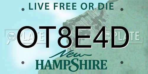 OT8E4D New Hampshire License Plate