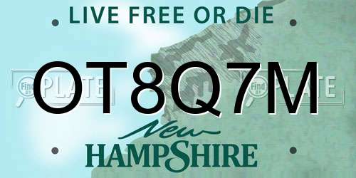 OT8Q7M New Hampshire License Plate