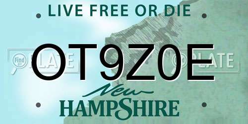 OT9Z0E New Hampshire License Plate