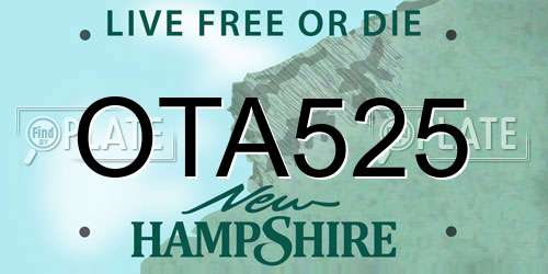 OTA525 New Hampshire License Plate