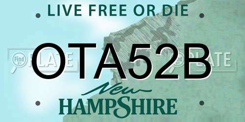 OTA52B New Hampshire License Plate