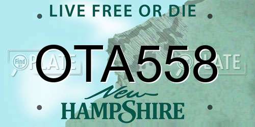 OTA558 New Hampshire License Plate