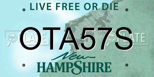 OTA57S New Hampshire License Plate
