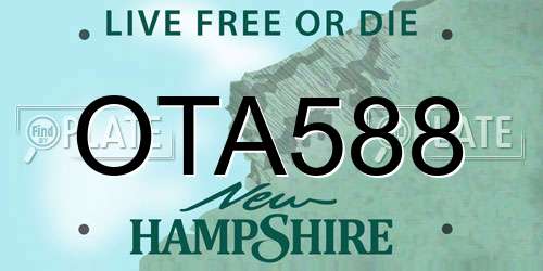 OTA588 New Hampshire License Plate