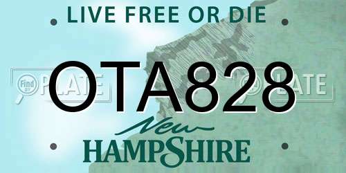 OTA828 New Hampshire License Plate
