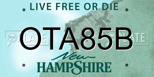 OTA85B New Hampshire License Plate