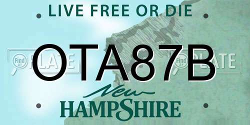 OTA87B New Hampshire License Plate