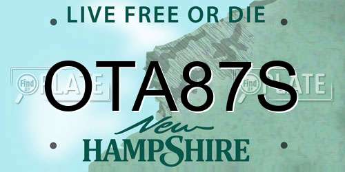 OTA87S New Hampshire License Plate