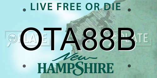 OTA88B New Hampshire License Plate