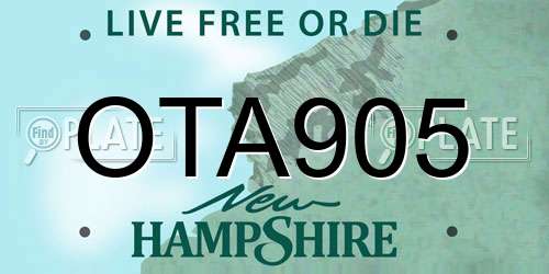 OTA905 New Hampshire License Plate