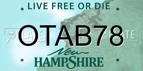 OTAB78 New Hampshire License Plate