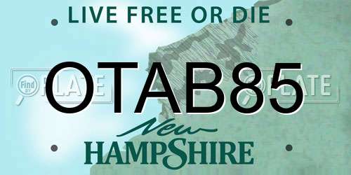 OTAB85 New Hampshire License Plate
