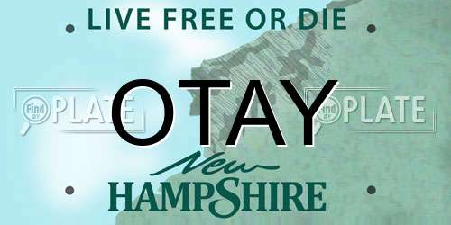OTAY New Hampshire License Plate