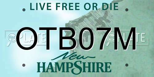 OTB07M New Hampshire License Plate