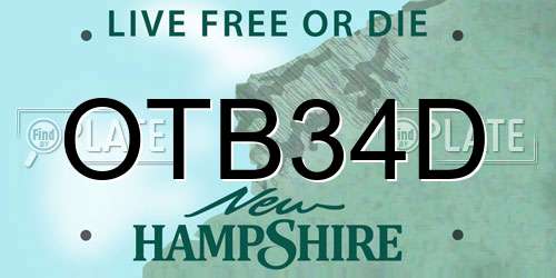 OTB34D New Hampshire License Plate