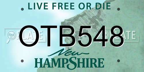 OTB548 New Hampshire License Plate