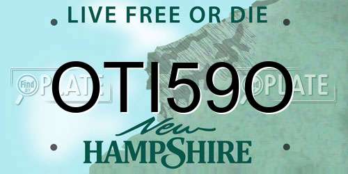OTI59O New Hampshire License Plate
