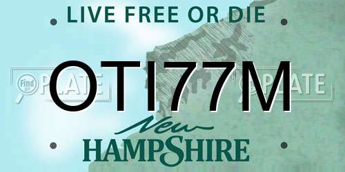 OTI77M New Hampshire License Plate