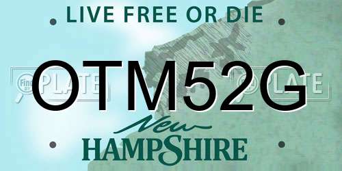 OTM52G New Hampshire License Plate