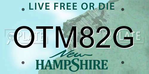 OTM82G New Hampshire License Plate