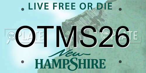 OTMS26 New Hampshire License Plate