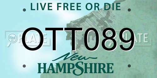 OTT089 New Hampshire License Plate