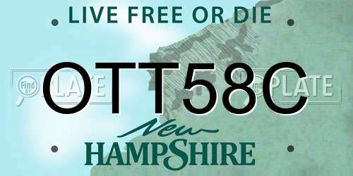 OTT58C New Hampshire License Plate
