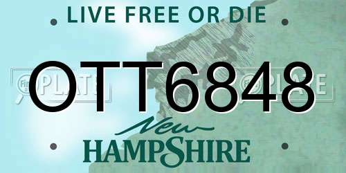 OTT6848 New Hampshire License Plate
