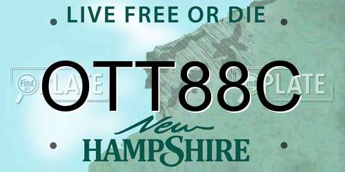 OTT88C New Hampshire License Plate