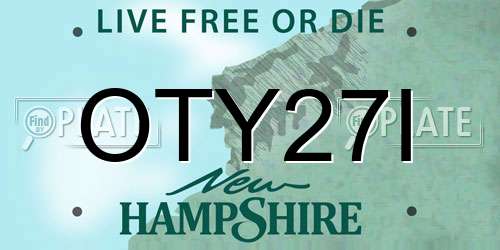 OTY27I New Hampshire License Plate