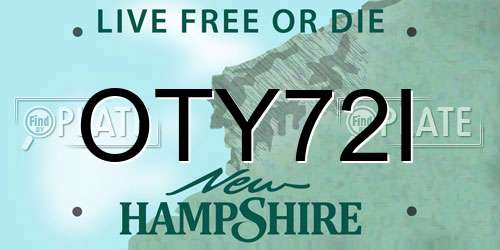 OTY72I New Hampshire License Plate