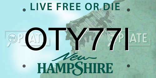 OTY77I New Hampshire License Plate