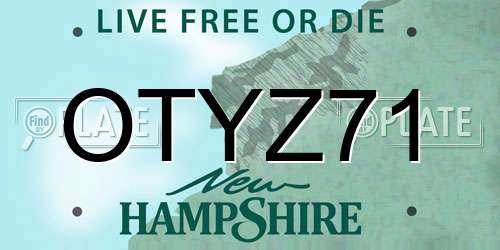 OTYZ71 New Hampshire License Plate