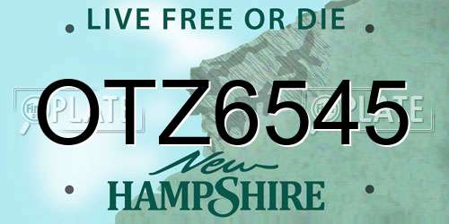 OTZ6545 New Hampshire License Plate