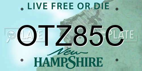 OTZ85C New Hampshire License Plate