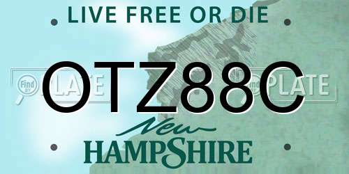 OTZ88C New Hampshire License Plate