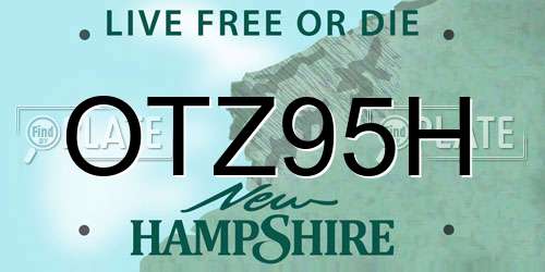 OTZ95H New Hampshire License Plate