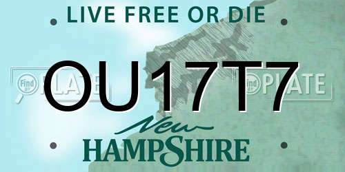 OU17T7 New Hampshire License Plate