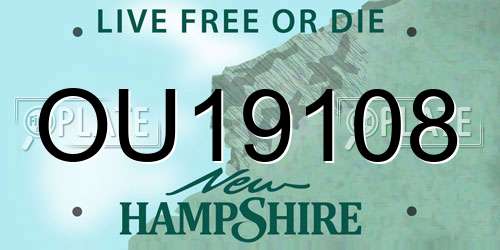 OU19108 New Hampshire License Plate